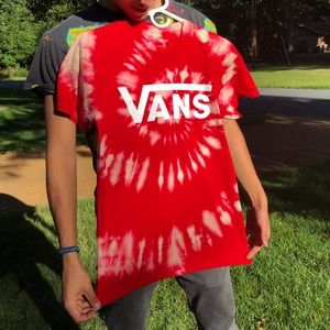 Reverse Tie Dye Hand Dyed VANS Off The Wall TShirt